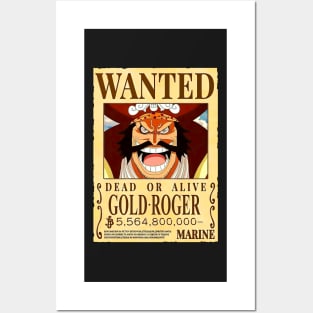 Gol D. Roger Wanted Poster - 5 Billion 564 Million 800 Thounsand Berries Posters and Art